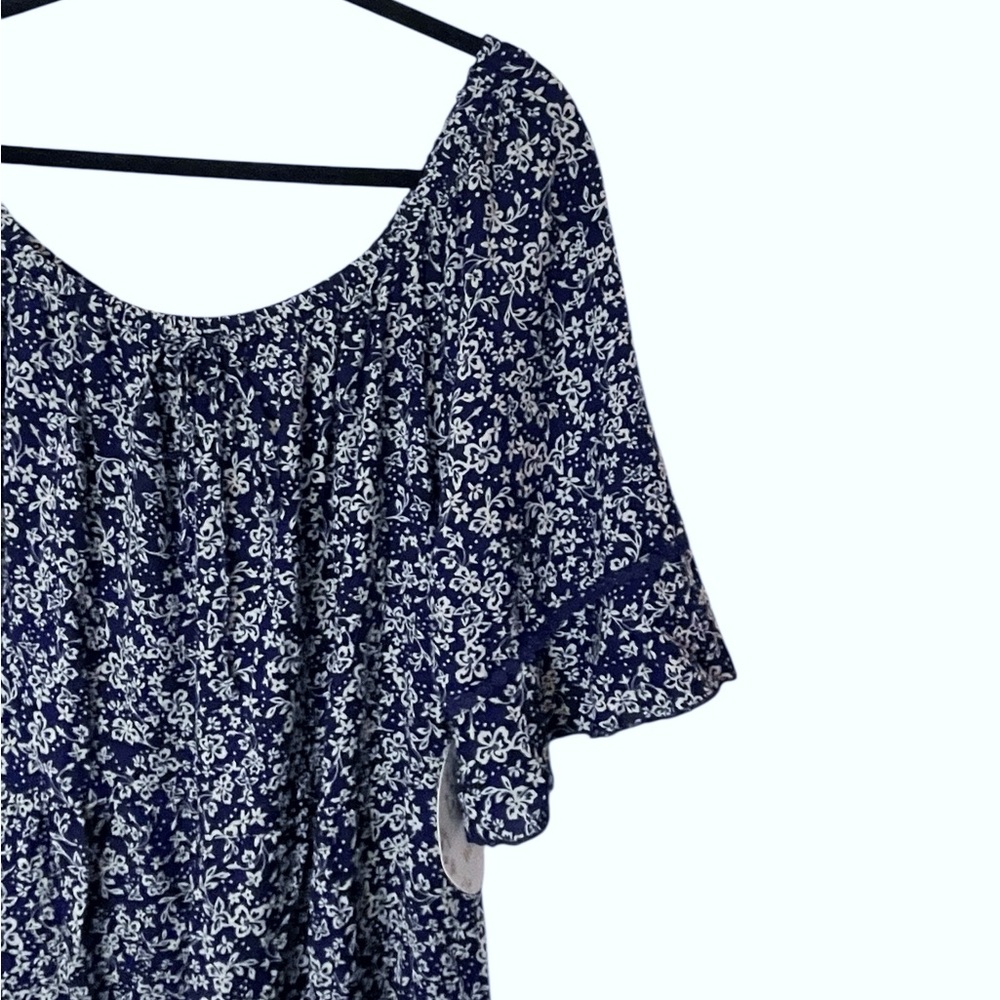 Naif Blue and White Floral Print Dress -NWT - Picture 3 of 6